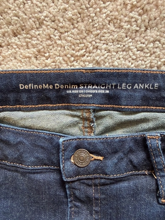 Chico's DefineMe Dark Indigo Straight Leg Ankle Jeans - Picture 2 of 4